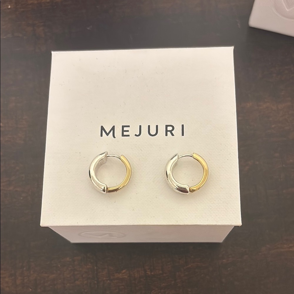Mejuri Gold Vermeil and Sterling Silver Medium Hoop Earrings